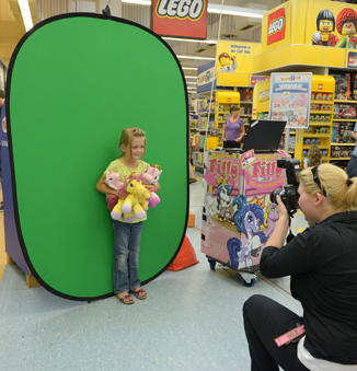 Greenscreen Aktion mit Faltreflector